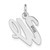 14k White Gold Medium Script Letter W Initial Charm