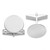 14K White Gold Men's Circular Cuff Links