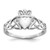 14k White Gold Mens Claddagh Ring