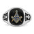 14k White Gold Men's Polished and Textured Masonic Ring Mounting - Y1-28819F67-3022