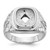 14k White Gold Men's Polished and Textured Masonic Ring Mounting - Y4-151AAD3B-7550