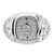 14k White Gold Men's Polished and Textured Masonic Ring Mounting - Y4-151AAD3B-7550