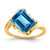 14k 10x8mm Emerald Cut Blue Topaz ring