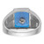 14k White Gold Men's Polished and Textured with Black Enamel and Imitation Blue Spinel Masonic Ring - Y4-1AB89BB8-2626