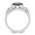 14k White Gold Men's Polished and Textured with Imitation Blue Spinel Masonic Ring