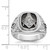 14k White Gold Men's Polished Antiqued and Textured with Black Enamel and AA Quality Diamonds Masonic Ring - Y4-C06EFBB4-4926