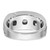 14k White Gold Men's Polished Satin and Grooved Ring Mounting