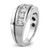 14k White Gold Men's Polished Satin and Grooved Ring Mounting