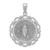 14K White Gold Miraculous Medal With Scallop Frame Pendant