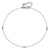 14K White Gold Mirror Beads 3-Station 9 inch Anklet Plus 1 inch Heart Dangle Extender