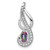 14k White Gold Mystic Fire Topaz and Diamond Swirl Pendant