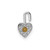 14k White Gold November Synthetic Birthstone Heart Charm
