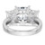 14K White Gold Octagon Radiant 3-Stone Engagement Ring Mounting - RM-BF093D88-5360