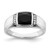 14k White Gold Onyx and Diamond Mens Ring - RM-51026C68-9031