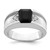 14k White Gold Onyx and Diamond Mens Ring - RM-C2BD3397-3492