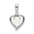 14k White Gold Opal and Diamond Heart Pendant