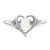 14k White Gold Opal and Diamond Heart Ring