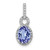 14k White Gold Oval .95 Tanzanite and Diamond Pendant