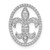 14k White Gold Oval 1/5ct. Diamond Fleur de Lis Chain Slide