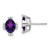 14k White Gold Oval Amethyst and Diamond Earrings - EM-B02CF2B6-2795