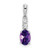 14k White Gold Oval Amethyst and Diamond Pendant - PM-4674C715-7570