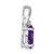 14k White Gold Oval Amethyst and Diamond Pendant - PM-F5A6BCAE-1535