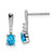 14k White Gold Oval Blue Topaz and Diamond Dangle Earrings