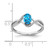 14k White Gold Oval Blue Topaz and Diamond Twist Ring