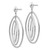 14k White Gold Oval Circle Dangle Post Earrings