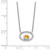 14k White Gold Oval Citrine and Diamond 18in. Necklace