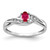 14k White Gold Oval Composite Ruby and Diamond Ring