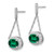 14k White Gold Oval Created Emerald and Diamond Dangle Earrings - EM-3F4D71DA-5428