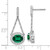 14k White Gold Oval Created Emerald and Diamond Dangle Earrings - EM-3F4D71DA-5428