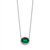 14k White Gold Oval Created Emerald/Diamond 18in. Halo Necklace - PM-5E765104-7908