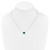 14k White Gold Oval Created Emerald/Diamond 18in. Halo Necklace - PM-5E765104-7908
