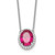 14k White Gold Oval Created Ruby/Diamond 18in. Halo Necklace - PM-D8A32DBC-8513