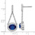 14k White Gold Oval Created Sapphire and Diamond Dangle Earrings