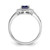 14k White Gold Oval Created Sapphire and Diamond Halo Ring