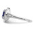 14k White Gold Oval Created Sapphire and Diamond Halo Ring