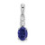 14k White Gold Oval Created Sapphire and Diamond Pendant - PM-074F1F3F-4210
