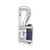 14K White Gold Oval Created Sapphire and Diamond Pendant - PM-3D673A31-9507