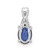 14K White Gold Oval Created Sapphire and Diamond Pendant - PM-3D673A31-9507