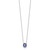 14k White Gold Oval Created Sapphire/Diamond 18in. Halo Necklace
