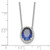 14k White Gold Oval Created Sapphire/Diamond 18in. Halo Necklace