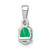 14k White Gold Oval Emerald and Diamond Pendant
