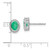 14k White Gold Oval Emerald Post Earrings
