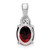 14k White Gold Oval Garnet and Diamond Pendant - PM-997656F5-1328