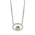 14k White Gold Oval Peridot and Diamond 18in. Necklace