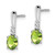 14k White Gold Oval Peridot and Diamond Dangle Earrings