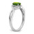 14k White Gold Oval Peridot and Diamond Twist Ring